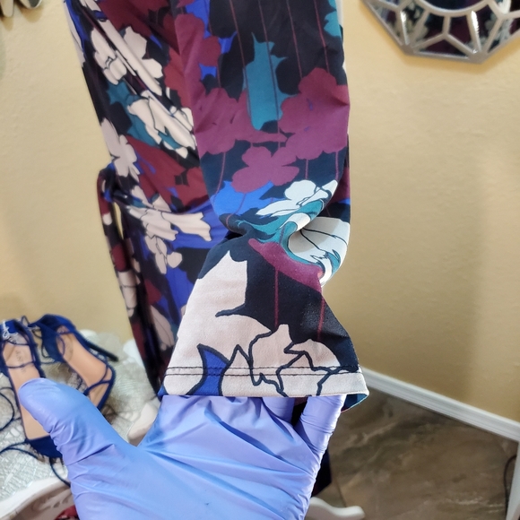 Sabie Floral Faux Wrap Dress sz L - NWoT - Picture 5 of 11